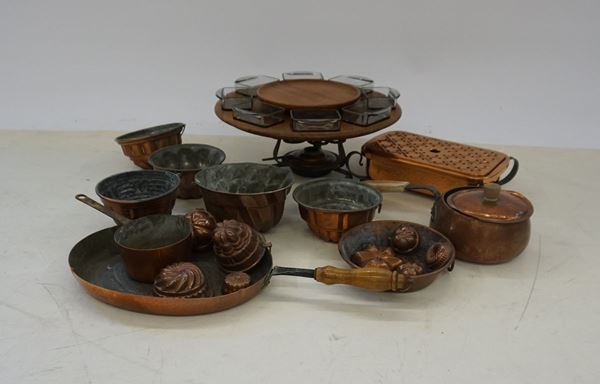 Set in rame per fonduta bourgugnonne   - Asta ANTIQUARIATO: ARREDI MOBILI E OGGETTI D'ARTE - Poggio Bracciolini Casa d'Aste