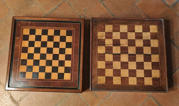 Due scatole , gioco della dama , sec. XIX
