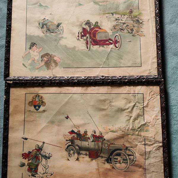 Due stampe, inizi sec. XX   - Asta L'ARTE DELLA PITTURA, DEL DISEGNO E DELLA STAMPA: OPERE DAL XVII AL XX SECOLO - Poggio Bracciolini Casa d'Aste