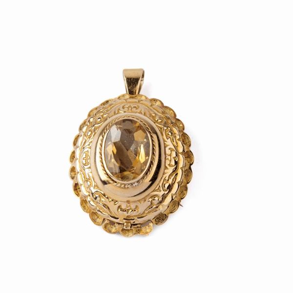 



SPILLA , PENDENTE IN ORO GIALLO 18 KT E QUARZO 