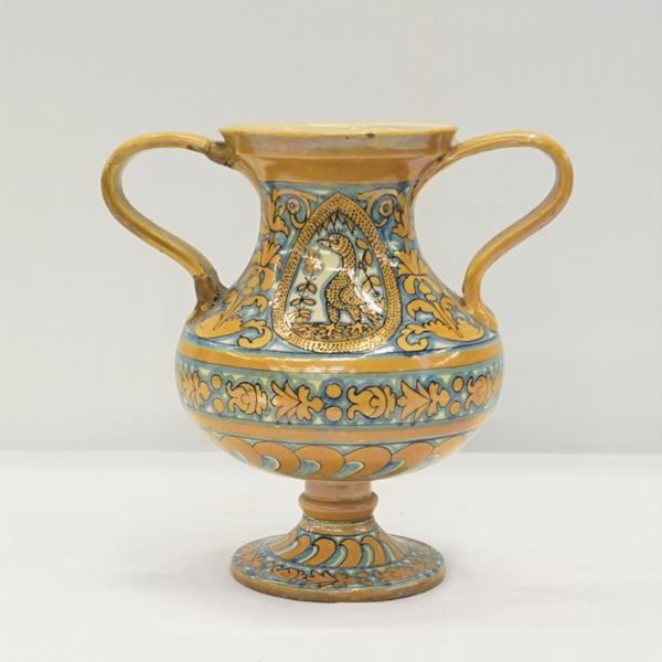 



Vaso biansato, manifattura Cantagalli fine sec. XIX