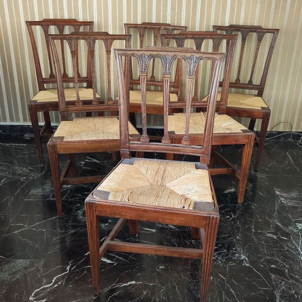 Sei sedie, sec. XVIII  - Asta ARREDARE CON STILE: MOBILI E OGGETTI D'ARTE DAL XVII AL XX SECOLO - Poggio Bracciolini Casa d'Aste
