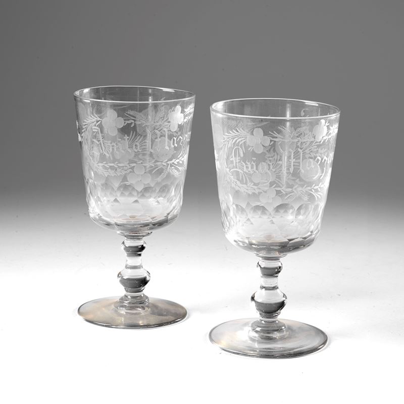 Coppia di bicchieri, inizi sec. XX