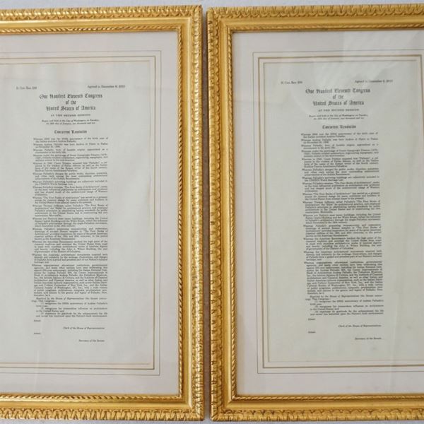 Due riconoscimenti del Congresso degli Stati Uniti d’America