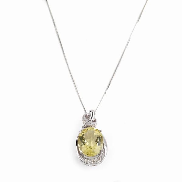 



COLLANA CON PENDENTE IN ORO BIANCO 18KT , DIAMANTI E TOPAZIO  - Asta Gioielli , Argenti e Penne - Poggio Bracciolini Casa d'Aste