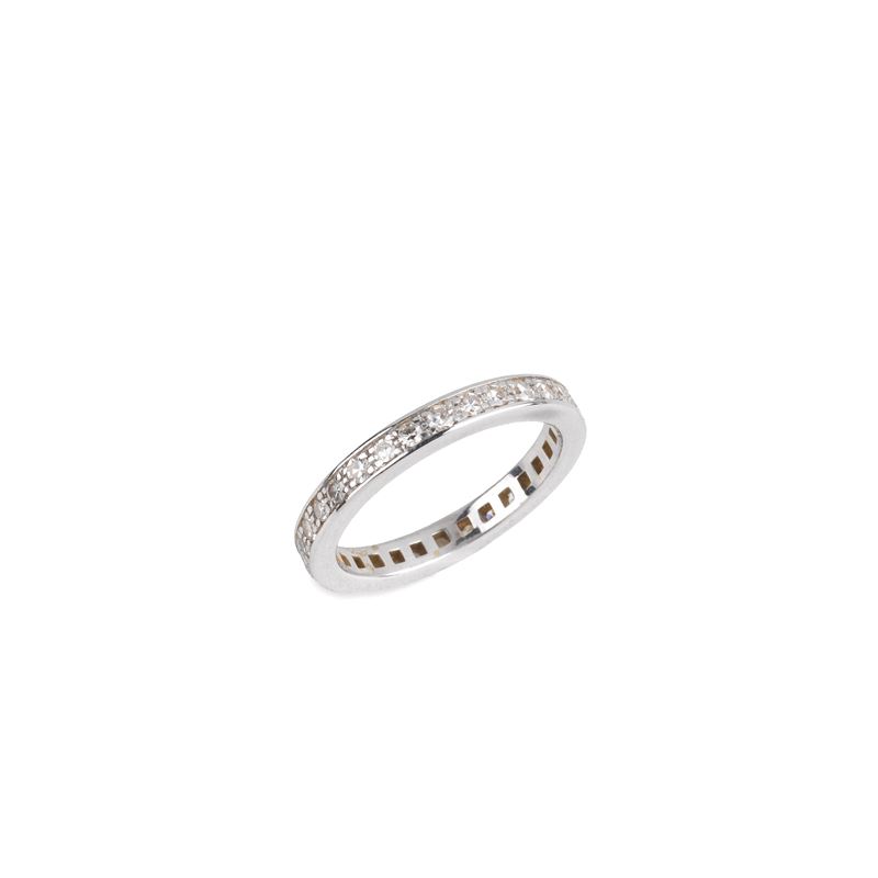 Anello Eternity in Oro Bianco 18kt e Diamanti