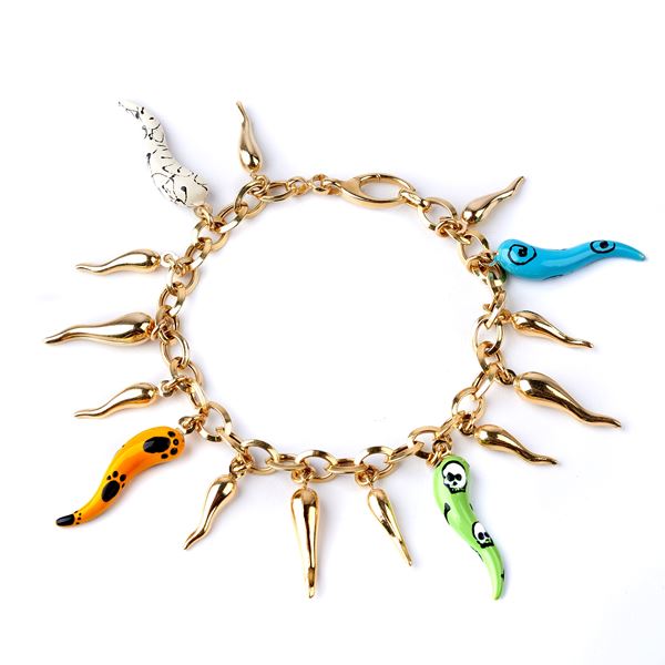 



BRACCIALE IN ORO GIALLO 18 KT E PENDENTI 