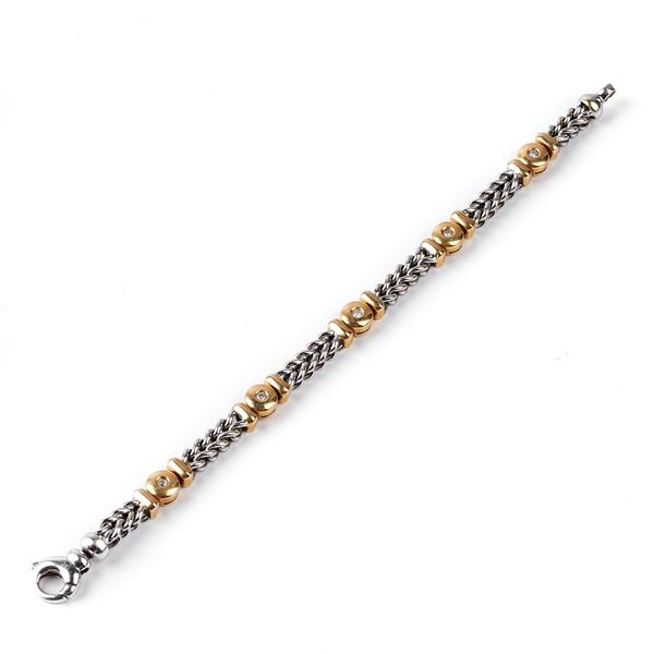 



BRACCIALE IN ORO BIANCO, ORO GIALLO 18 KT E DIAMANTI