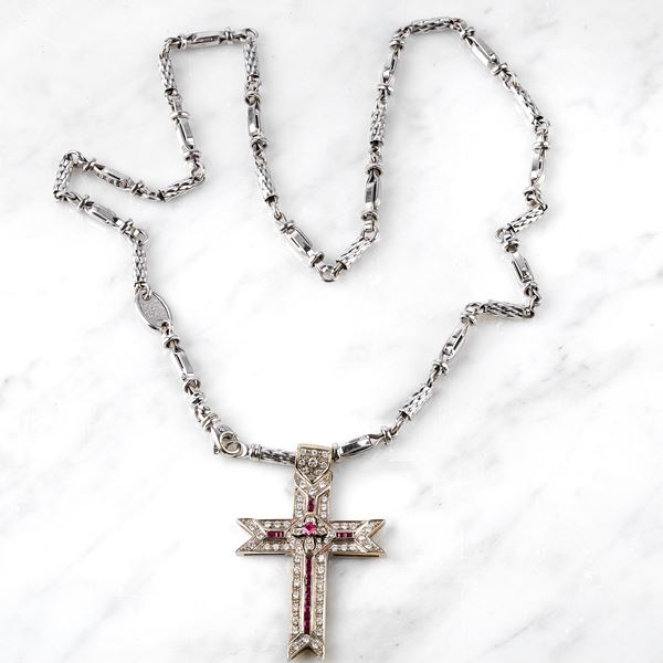 



COLLANA IN ORO BIANCO 18KT E PENDENTE