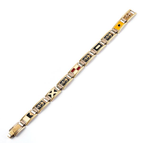 



BRACCIALE IN ORO GIALLO 18KT E SMALTI