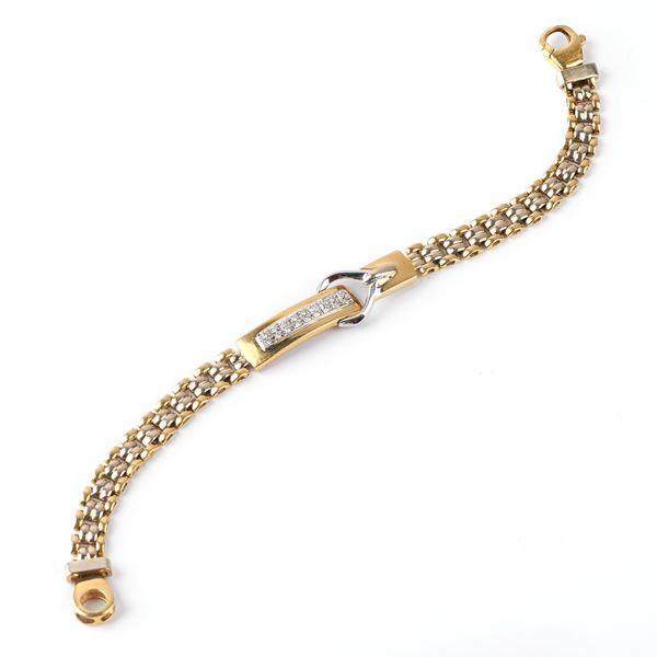 BRACCIALE IN ORO GIALLO 18KT E DIAMANTI