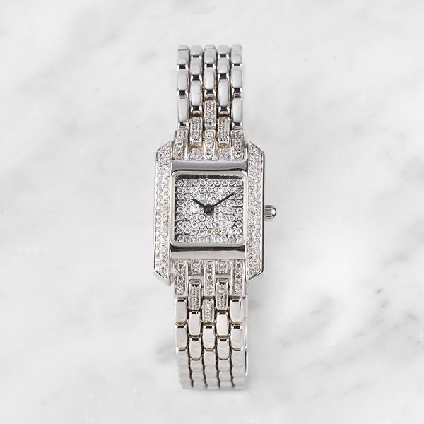 



OROLOGIO DA POLSO PER SIGNORA IN ORO BIANCO 18KT E PIETRE