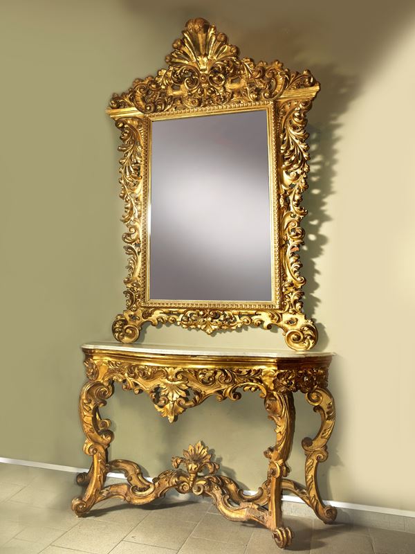 



Consolle con specchiera, Firenze, sec. XIX  - Asta Mobili oggetti d'arte e arredi dal XVIII al XX secolo - Poggio Bracciolini Casa d'Aste