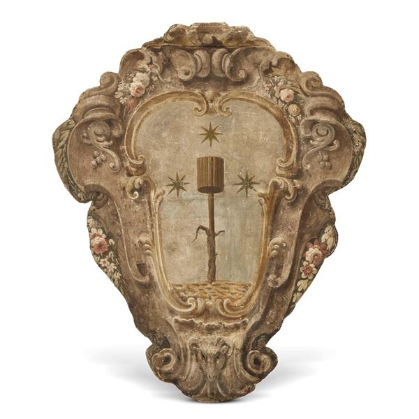 



Stemma da parata, Italia centrale, secolo XVIII  - Asta Mobili oggetti d'arte e arredi dal XVIII al XX secolo - Poggio Bracciolini Casa d'Aste