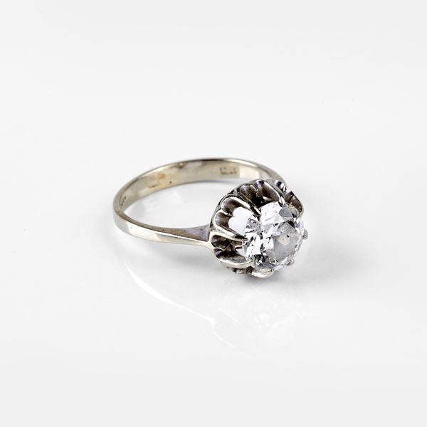ANELLO IN ORO BIANCO 18KT E DIAMANTE