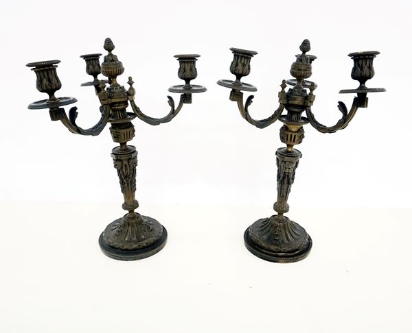 Coppia di candelieri, sec XIX  - Asta Arredare con stile: mobili e oggetti d'arte - Poggio Bracciolini Casa d'Aste