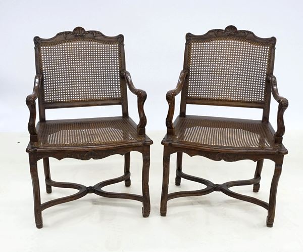 Coppia di poltroncine, sec. XVIII,  