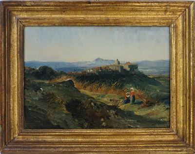 Scuola del XX secolo, Paesaggio con contadine