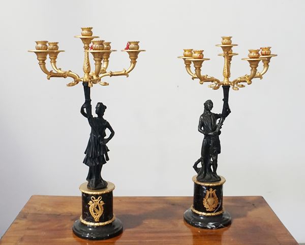 



Coppia di candelabri, sec. XX  - Asta Arredi, mobili e oggetti d'arte - Poggio Bracciolini Casa d'Aste