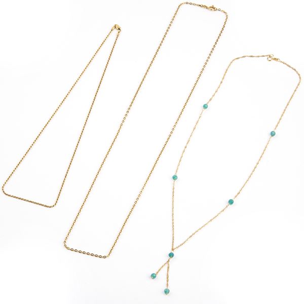 



TRE COLLANE IN ORO GIALLO 18KT 