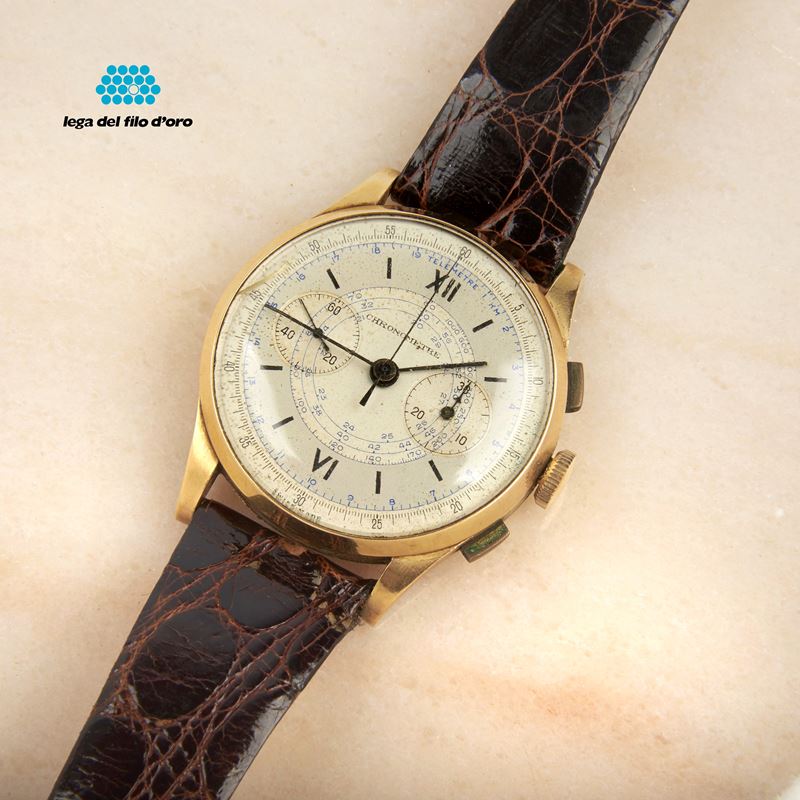 OROLOGIO DA POLSO CRONOGRAFO IN ORO GIALLO 18KT