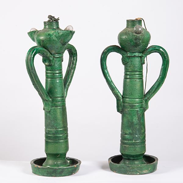 



Coppia di lumi da tavolo, sec. XX