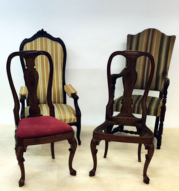 



Due poltrone e due sedie, in stile Settecento  - Asta Arredare con stile: mobili e oggetti d'arte - Poggio Bracciolini Casa d'Aste