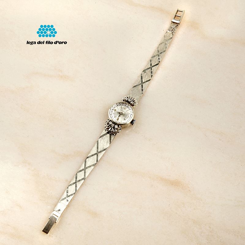 OROLOGIO PER SIGNORA MONVIS IN ORO BIANCO 18KT E DIAMANTI