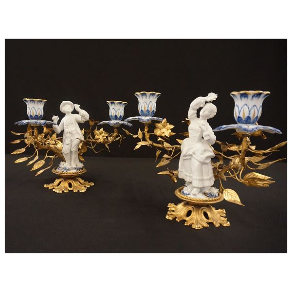 



Coppia di candelieri, fine sec. XIX