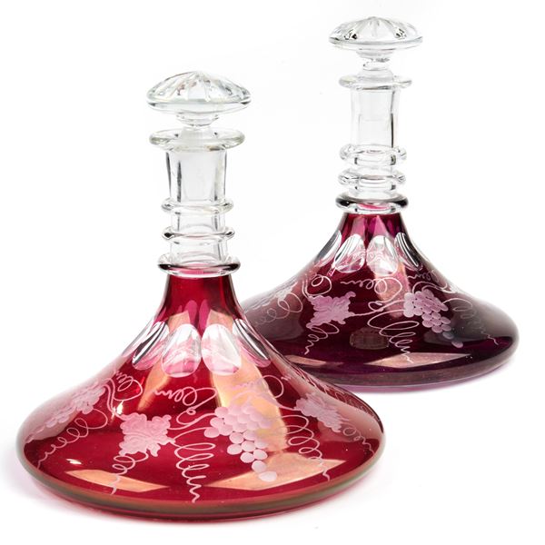



Coppia di bottiglie decanter, sec. XX