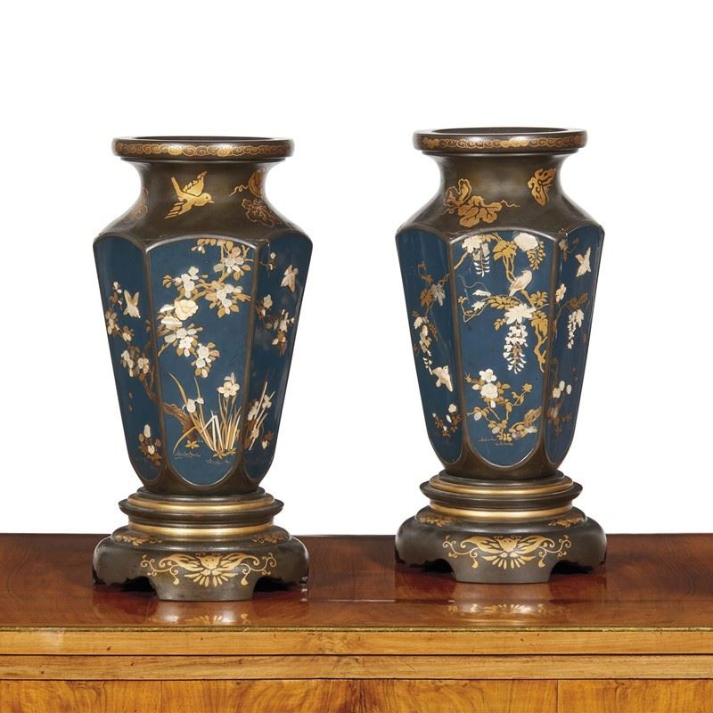 Coppia di Vasi, Giappone, Periodo Meiji, Fine Sec. XIX