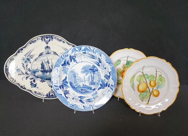 



Vassoio, Delft, fine sec. XX e altro vassoio Wedgwood, sec. XX
