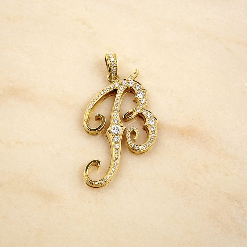 Pendente in Oro Giallo 18kt e Diamanti