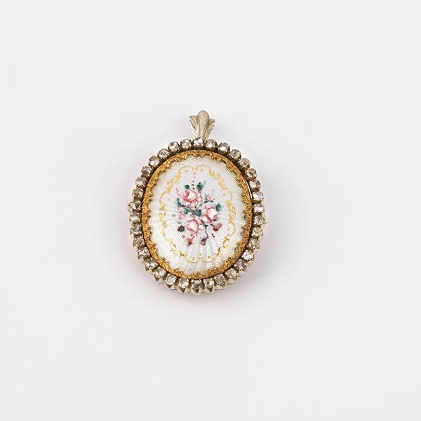 



SPILLA IN ORO 18KT, DIAMANTI E SMALTO