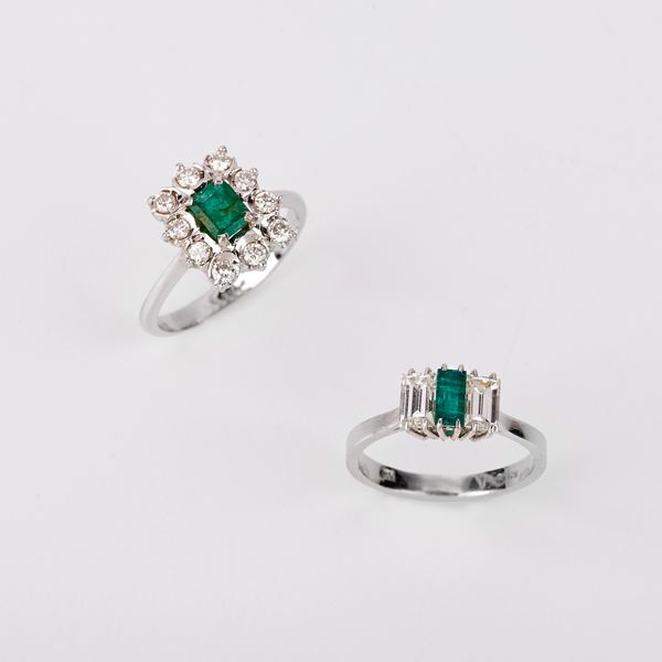 



ANELLO IN ORO BIANCO 18KT, SMERALDO E BRILLANTI