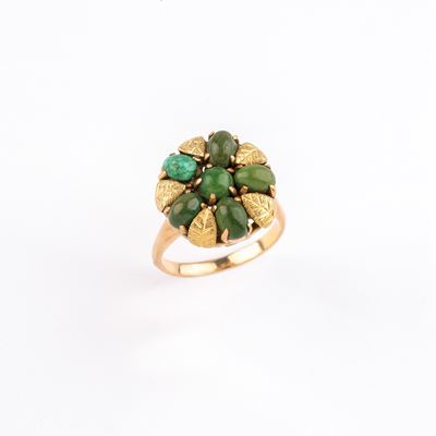 Anello in Oro Giallo 18kt e Turchese