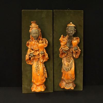 Coppia di Sculture, Arte Orientale, Sec. XX