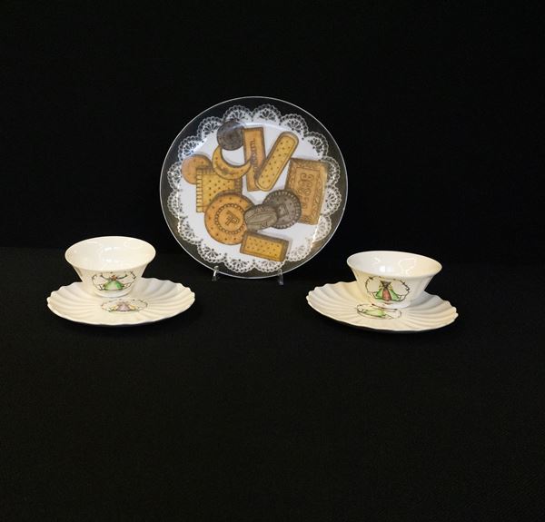 Piatto, Fornasetti, Milano, sec. XX  - Asta Arredi, mobili e oggetti d'arte - Poggio Bracciolini Casa d'Aste