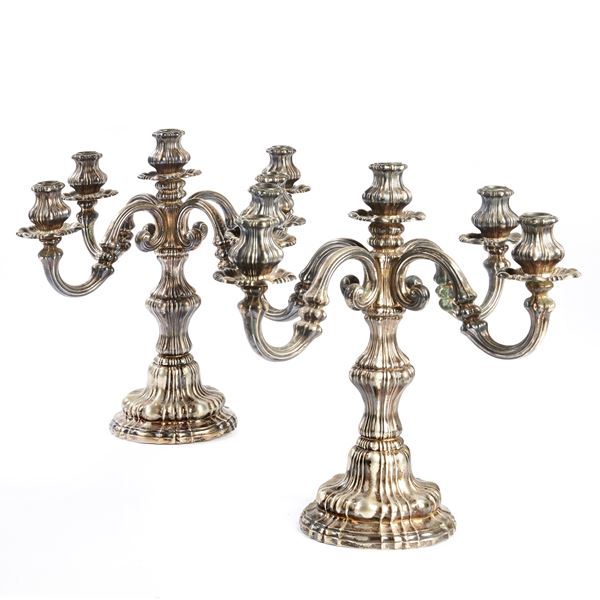 



Coppia di candelabri, argentiere Cesa, sec. XX