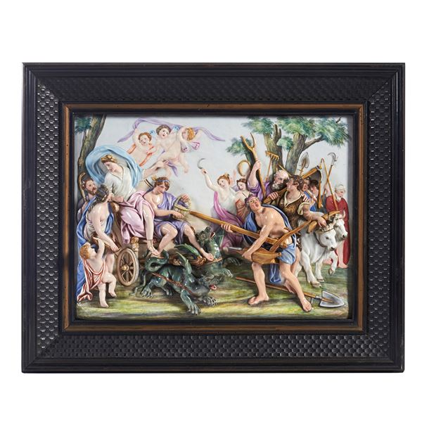 Grande placca, inizi sec. XX  - Asta Arredi, mobili e oggetti d'arte - Poggio Bracciolini Casa d'Aste