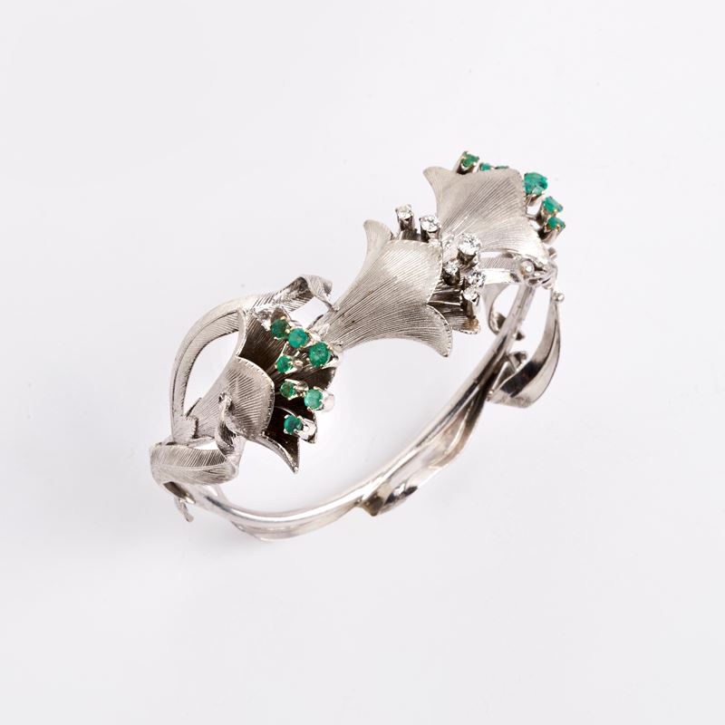 Bracciale Rigido in Oro Bianco, 18kt