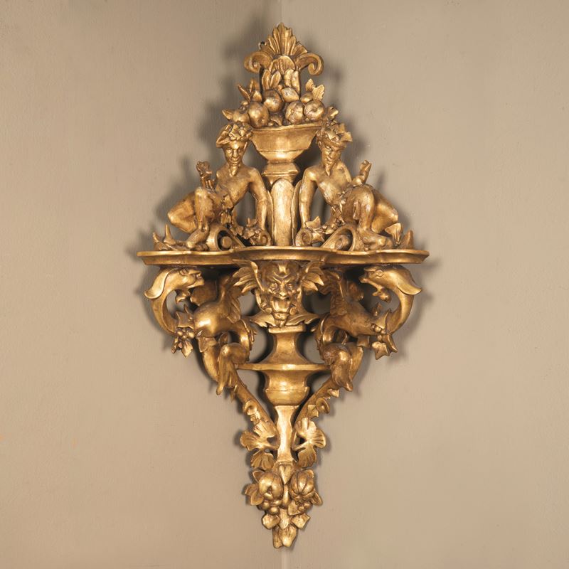 Coppia di mensole ad angolo, sec. XIX