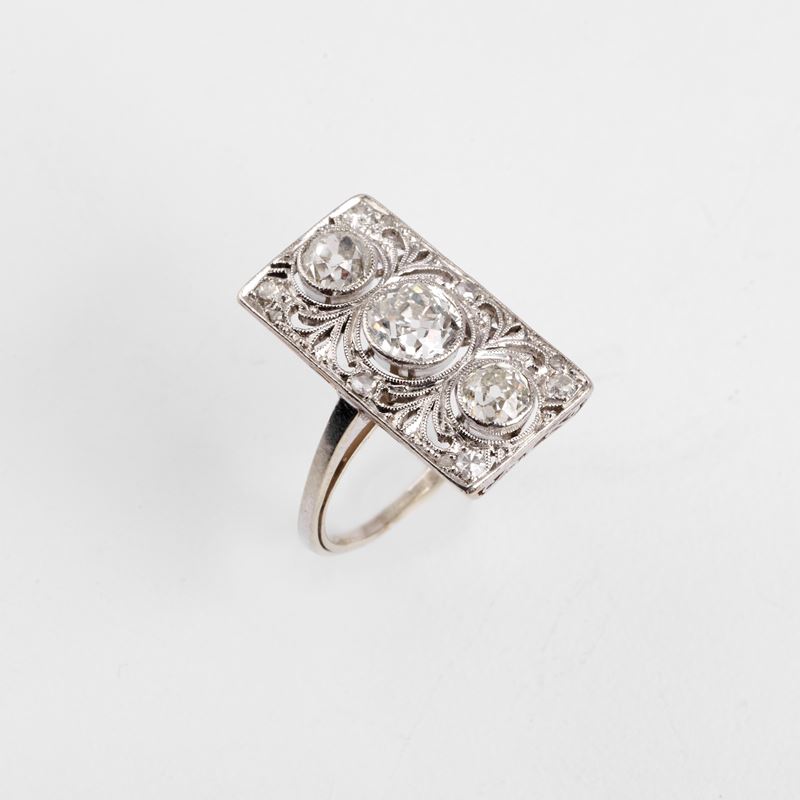 Anello in Oro Bianco 18kt e Diamanti