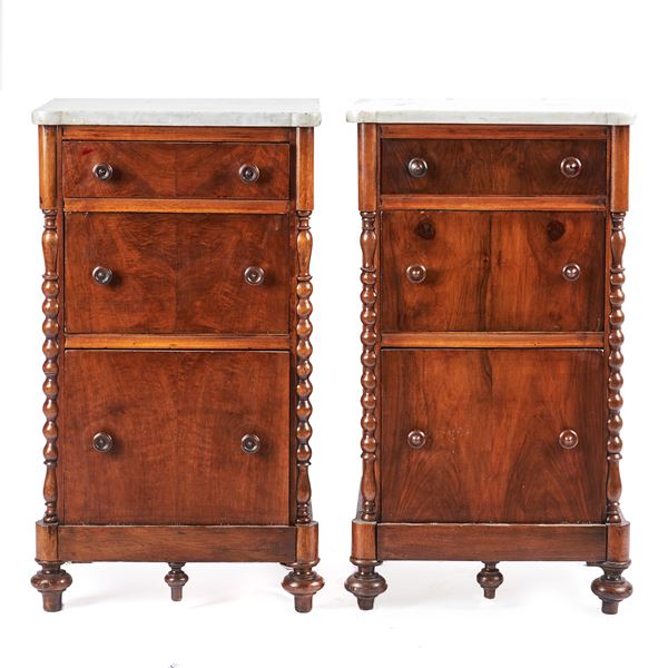 



Coppia di comodini, fine sec. XIX