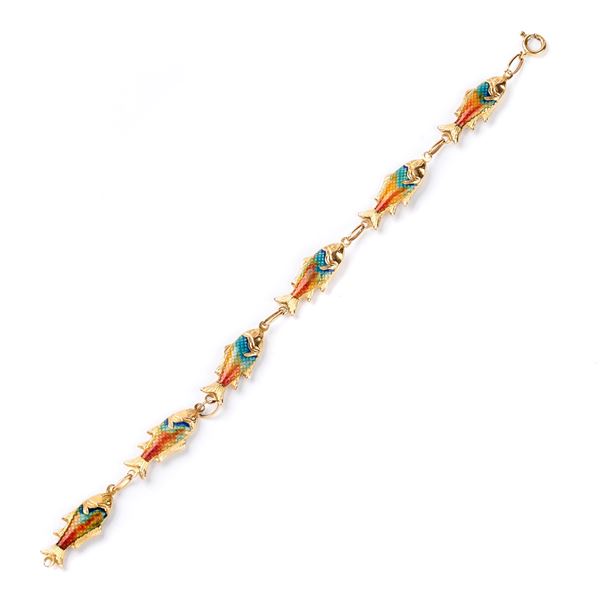 



BRACCIALE IN ORO GIALLO 18KT E SMALTI