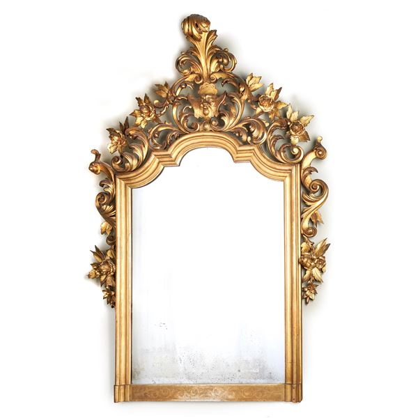 Specchiera in stile Settecento, sec. XIX  - Asta Arredi, mobili e oggetti d'arte - Poggio Bracciolini Casa d'Aste
