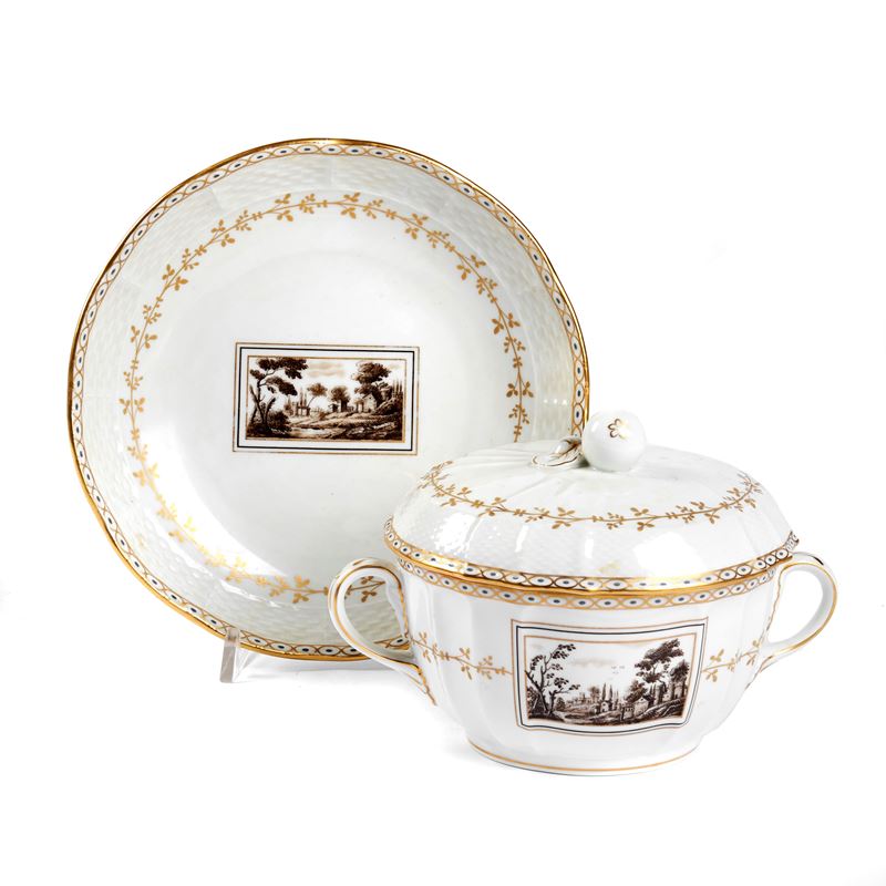 Tazza da puerpera, sec. XX, manifattura Richard Ginori