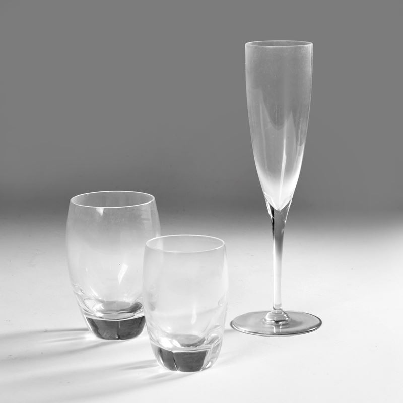 Venti bicchieri, sec. XX, manifattura Lalique