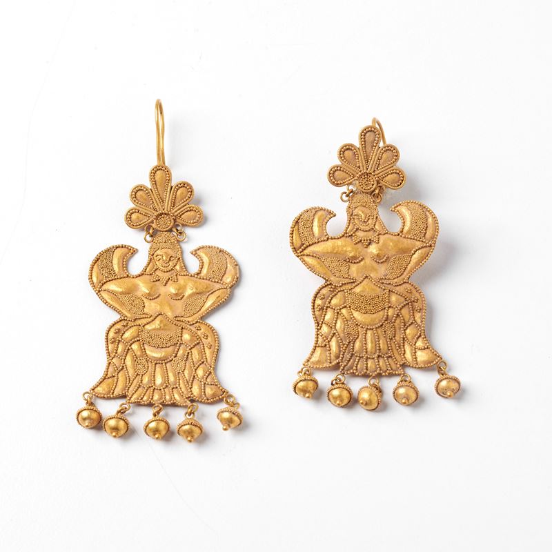 PAIO DI ORECCHINI PENDENTI IN ORO 18KT