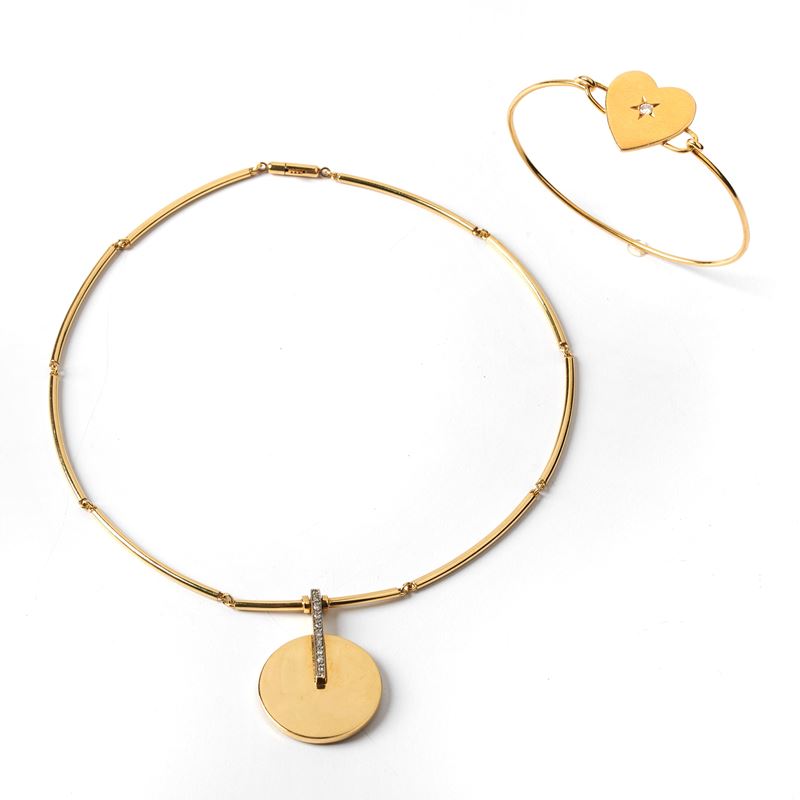 GIROCOLLO IN ORO GIALLO 18KT E DIAMANTI